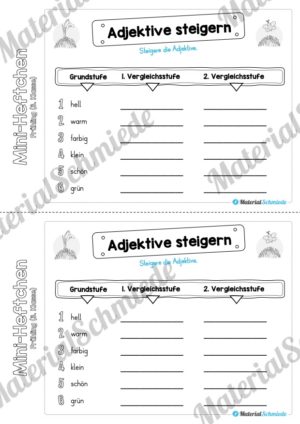 Mini-Heft: Frühling für die 3. Klasse (Adjektive steigern)