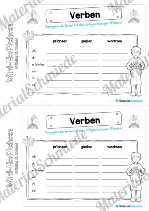 Mini-Heft: Frühling für die 3. Klasse (Verben konjugieren)