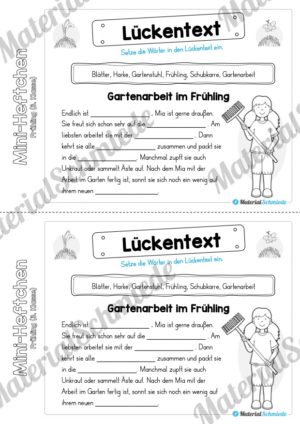 Mini-Heft: Frühling für die 3. Klasse (Lückentext)