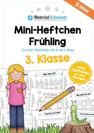Mini-Heft: Frühling für die 3. Klasse (25 Arbeitsblätter)