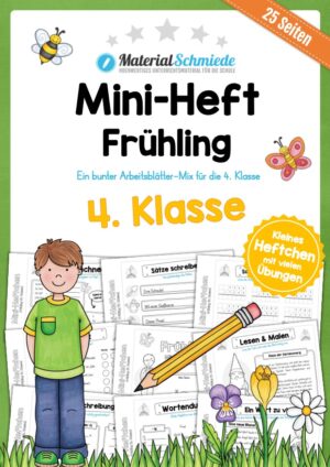 Mini-Heft: Frühling für die 4. Klasse (25 Arbeitsblätter)
