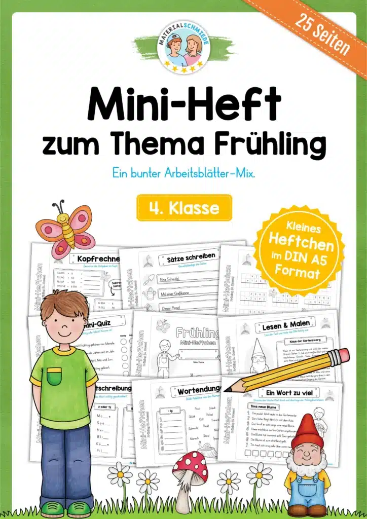 Mini-Heft: Frühling - 4. Klasse (25 Arbeitsblätter)
