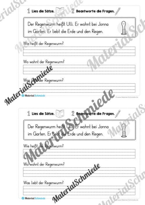 Mini-Heft: Lesetexte Frühling (1. & 2. Klasse) - Arbeitsblatt 03