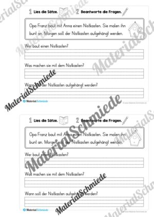Mini-Heft: Lesetexte Frühling (1. & 2. Klasse) – Arbeitsblatt 05
