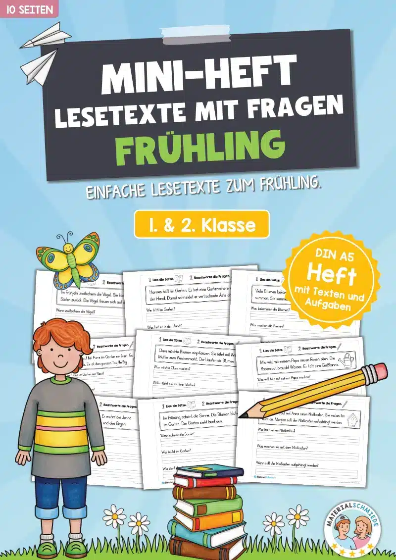 Mini-Heft: Lesetexte Frühling (1. & 2. Klasse)
