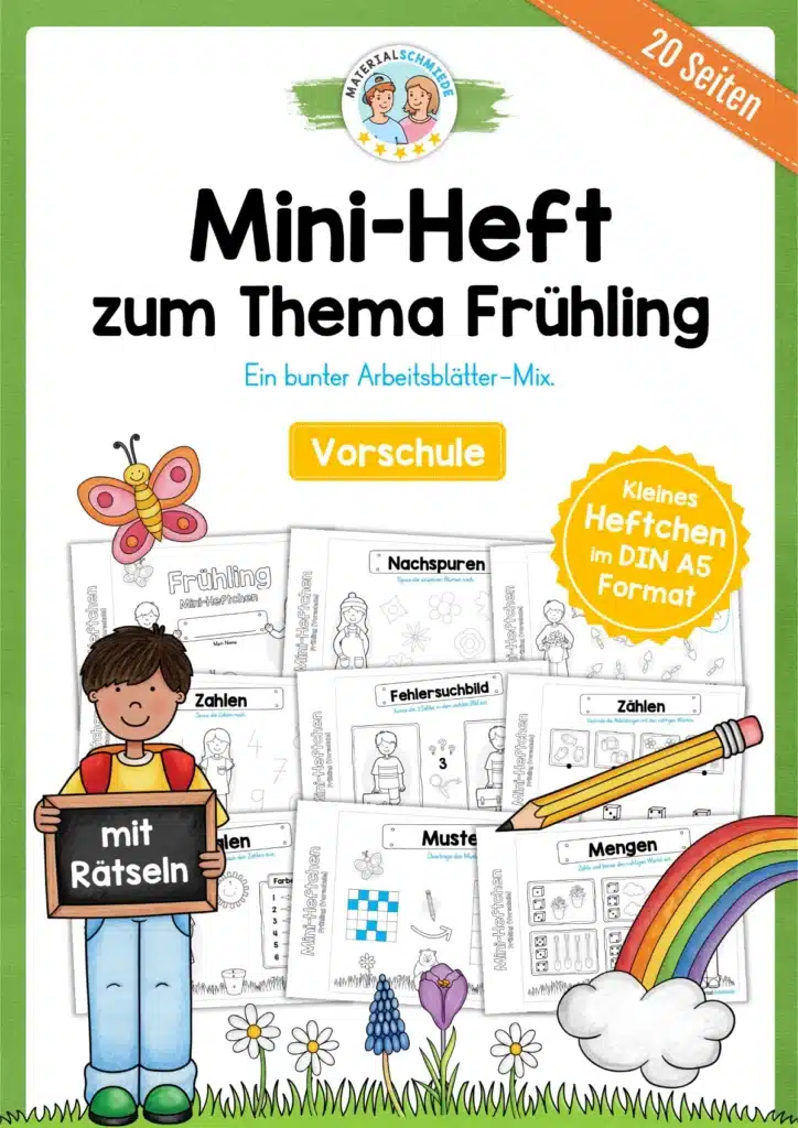 Mini-Heft: Frühling - Vorschule (20 Arbeitsblätter)