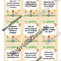 Plauderkarten: Thema Frühling (Lesespiel) - Arbeitsblatt 02