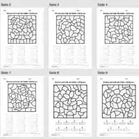 8 Rechenmalblätter Frühling: Kleines 1x1 (2. & 3. Klasse) - Überblick