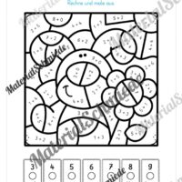 8 Rechenmalblätter zum Frühling im Zahlenraum bis 10 (Vorschau 08)