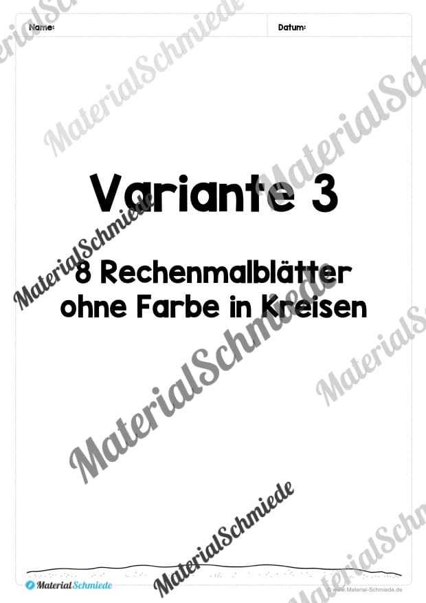 8 Rechenmalblätter zum Frühling im Zahlenraum bis 10 (Vorschau 09)