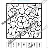 8 Rechenmalblätter zum Frühling im Zahlenraum bis 10 (Vorschau 12)