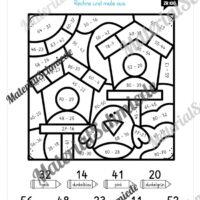 8 Rechenmalblätter zum Frühling im Zahlenraum bis 100 (Vorschau 03)