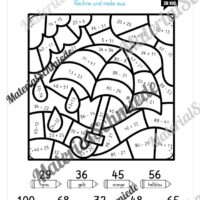8 Rechenmalblätter zum Frühling im Zahlenraum bis 100 (Vorschau 07)