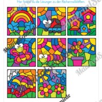 8 Rechenmalblätter zum Frühling im Zahlenraum bis 100 (Vorschau 09)