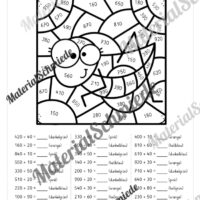 8 Rechenmalblätter zum Frühling im Zahlenraum bis 1.000 (Vorschau 01)