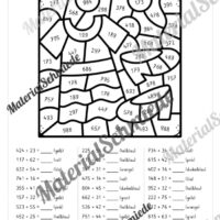 8 Rechenmalblätter zum Frühling im Zahlenraum bis 1.000 (Vorschau 02)
