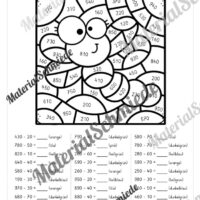8 Rechenmalblätter zum Frühling im Zahlenraum bis 1.000 (Vorschau 03)