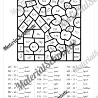 8 Rechenmalblätter zum Frühling im Zahlenraum bis 1.000 (Vorschau 04)