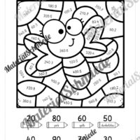 8 Rechenmalblätter zum Frühling im Zahlenraum bis 1.000 (Vorschau 08)