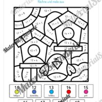 8 Rechenmalblätter zum Frühling im Zahlenraum bis 20 (Vorschau 02)