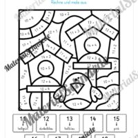 8 Rechenmalblätter zum Frühling im Zahlenraum bis 20 (Vorschau 11)
