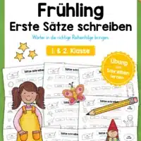 Erste Sätze schreiben: Schüttelsätze Frühling (1. & 2. Klasse)