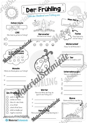 Steckbrief Frühling (Arbeitsblatt 05)