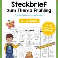 Steckbrief zum Frühling für Grundschüler (mit 5 Motive)