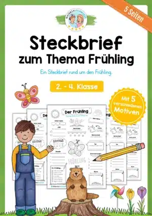 Steckbrief zum Frühling für Grundschüler (mit 5 Motive)