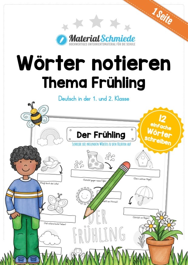 12 Wörter zum Frühling notieren