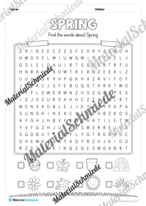 Englisch: Workbook Spring (23 Arbeitsblätter) - Arbeitsblatt 08