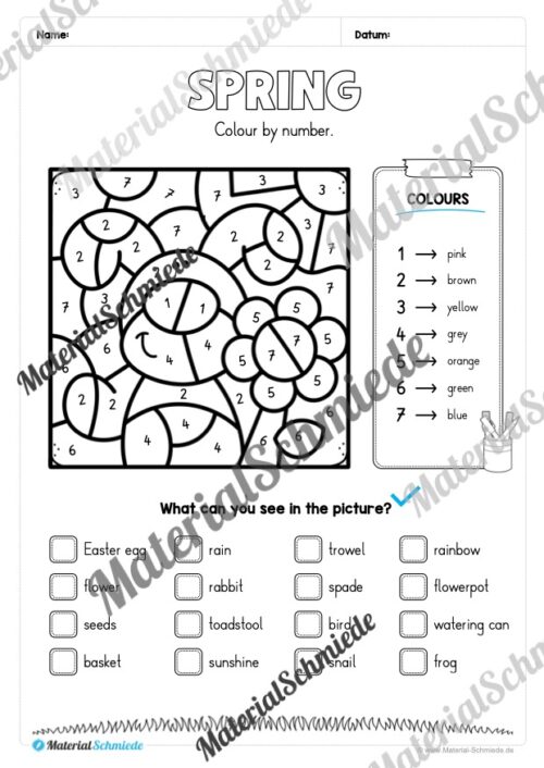 Englisch: Workbook Spring (23 Arbeitsblätter) - Arbeitsblatt 14