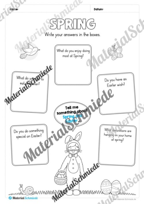 Englisch: Workbook Spring (23 Arbeitsblätter) - Arbeitsblatt 21