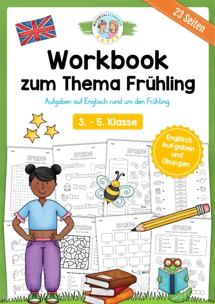 Arbeitsheft Frühling/Spring auf Englisch (23 Arbeitsblätter)