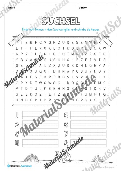 Arbeitsheft Wortarten - Thema Frühling (20 Arbeitsblätter) - Arbeitsblatt 03