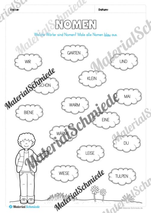 Arbeitsheft Wortarten - Thema Frühling (20 Arbeitsblätter) - Arbeitsblatt 04