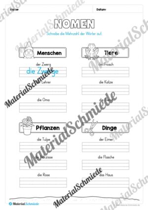 Arbeitsheft Wortarten – Thema Frühling (20 Arbeitsblätter) – Arbeitsblatt 05