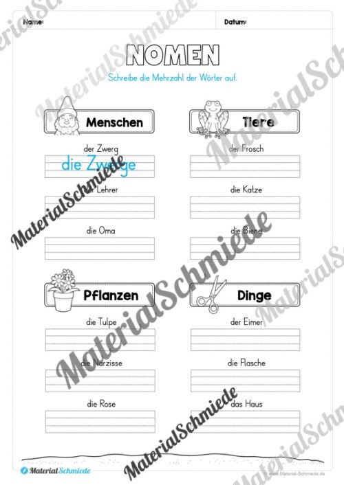 Arbeitsheft Wortarten - Thema Frühling (20 Arbeitsblätter) - Arbeitsblatt 05