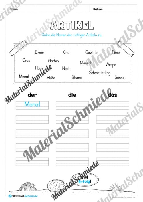 Arbeitsheft Wortarten - Thema Frühling (20 Arbeitsblätter) - Arbeitsblatt 07