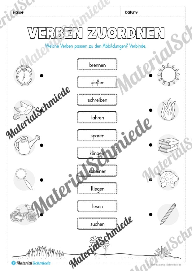 Arbeitsheft Wortarten – Thema Frühling (20 Arbeitsblätter) – Arbeitsblatt 14