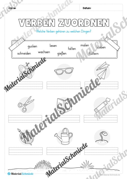 Arbeitsheft Wortarten - Thema Frühling (20 Arbeitsblätter) - Arbeitsblatt 15