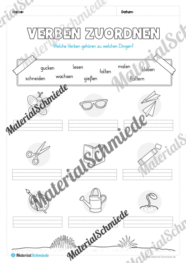 Arbeitsheft Wortarten – Thema Frühling (20 Arbeitsblätter) – Arbeitsblatt 15