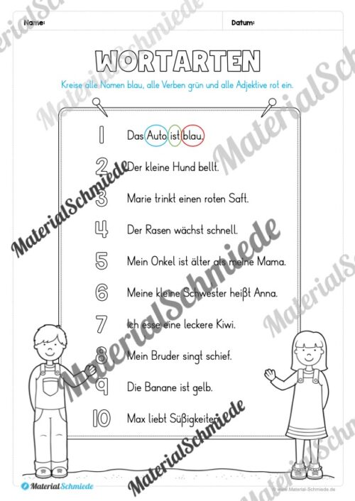 Arbeitsheft Wortarten - Thema Frühling (20 Arbeitsblätter) - Arbeitsblatt 18