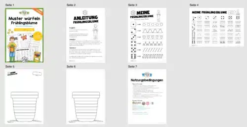 Ausmalbild: Frühlingsblume mit Mustern (Überblick)