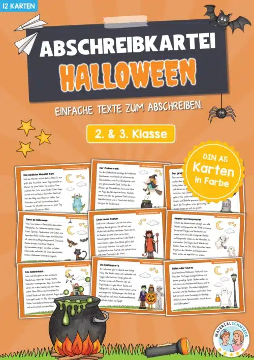 Abschreibkarten: Thema Halloween (12 Karten)