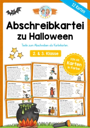 Abschreibkarten: Thema Halloween (12 Karten) - 2. & 3. Klasse