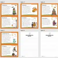 Abschreibkarten: Thema Halloween (12 Karten) - Überblick