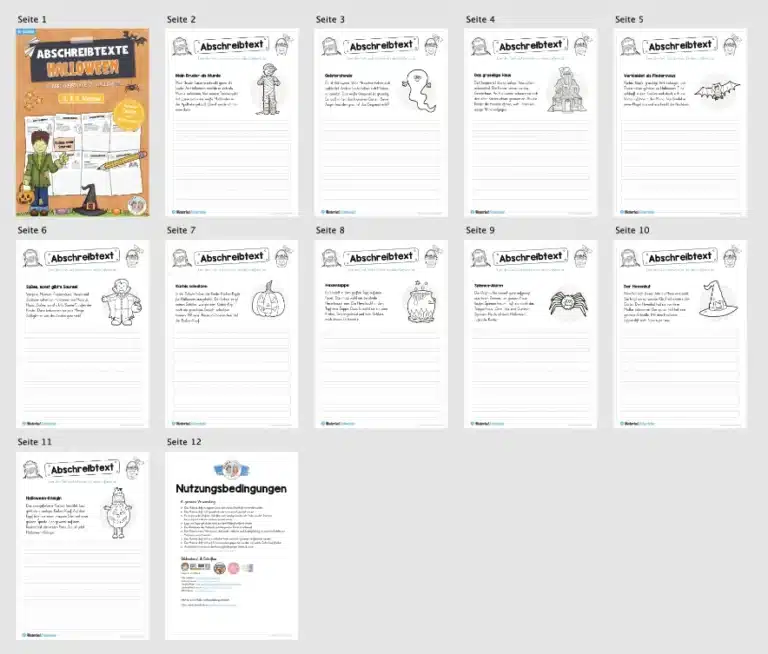 10 Abschreibtexte: Thema Halloween (Überblick)