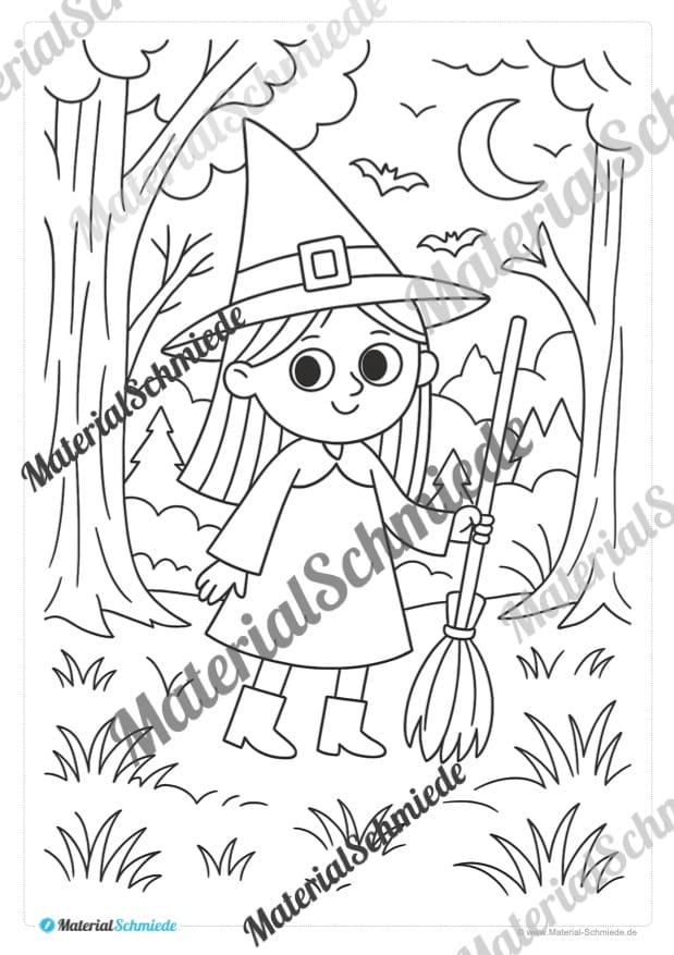 Kostenlose Ausmalbilder zu Halloween (Arbeitsblatt 01)