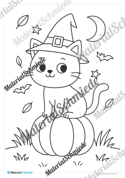 Kostenlose Ausmalbilder zu Halloween (Arbeitsblatt 02)